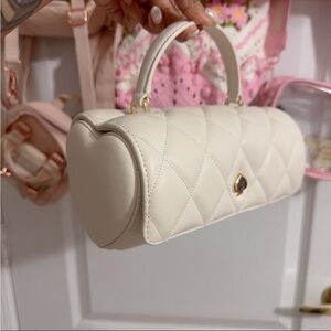 Kate Spade Heart Shaped Quilted Bag in White